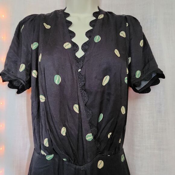 Azulu Deep Blue Jumpsuit With Scalloped Edges - Picture 2 of 7